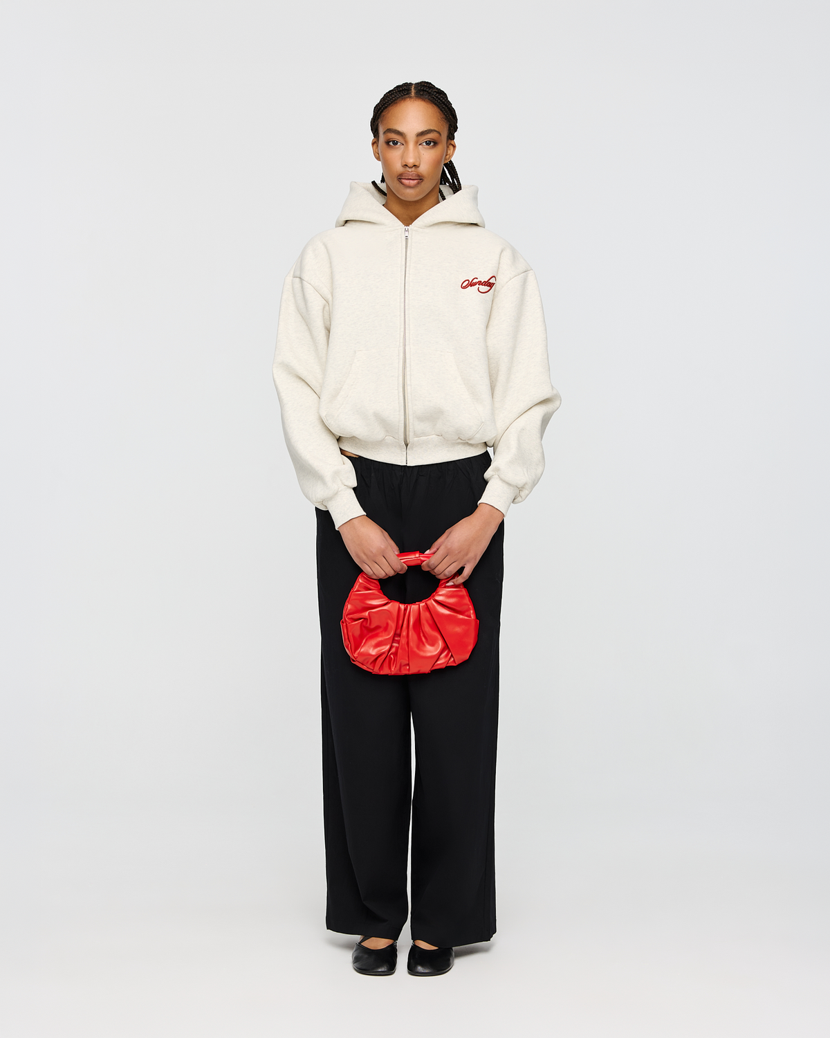 heavyweight cursive zip-up