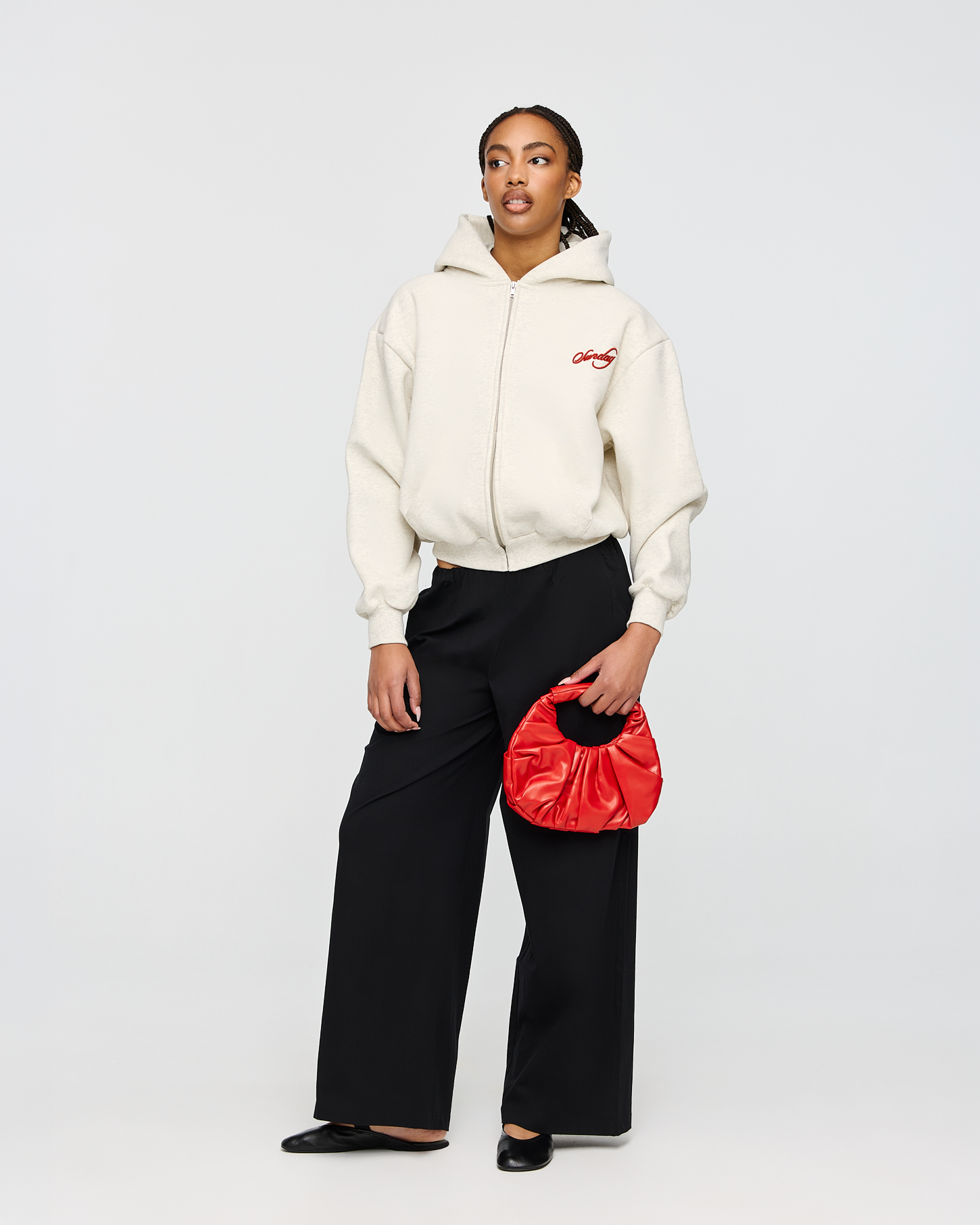 heavyweight cursive zip-up