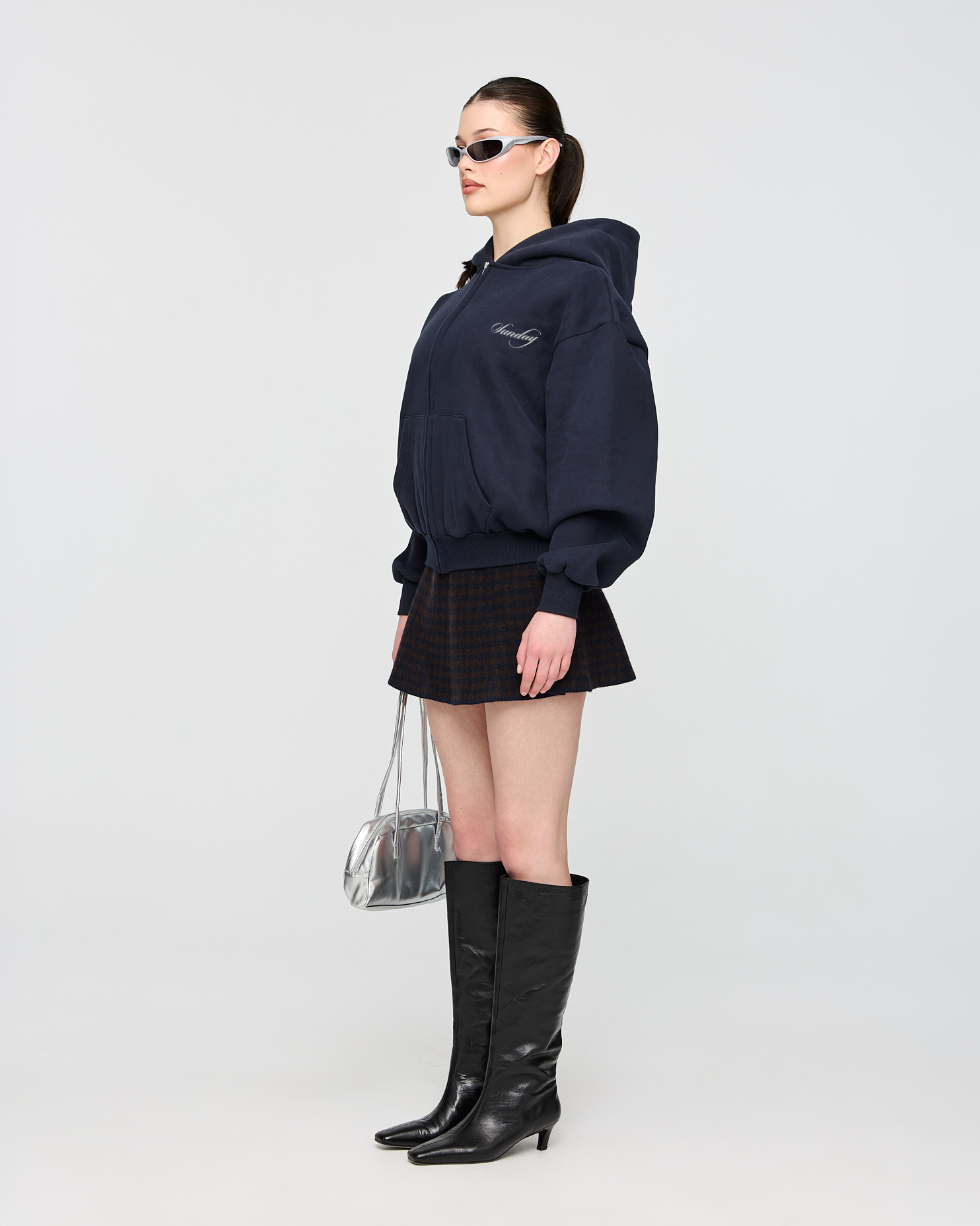 heavyweight cursive zip-up