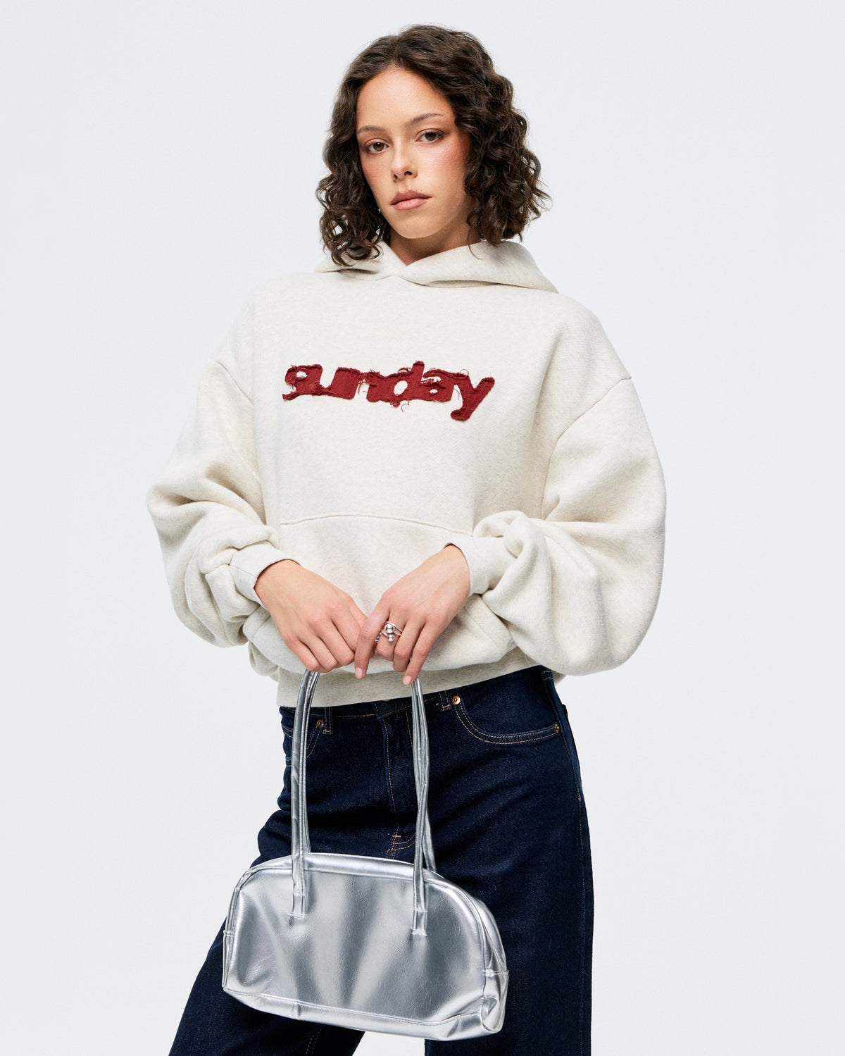 heavyweight appliqué hoodie