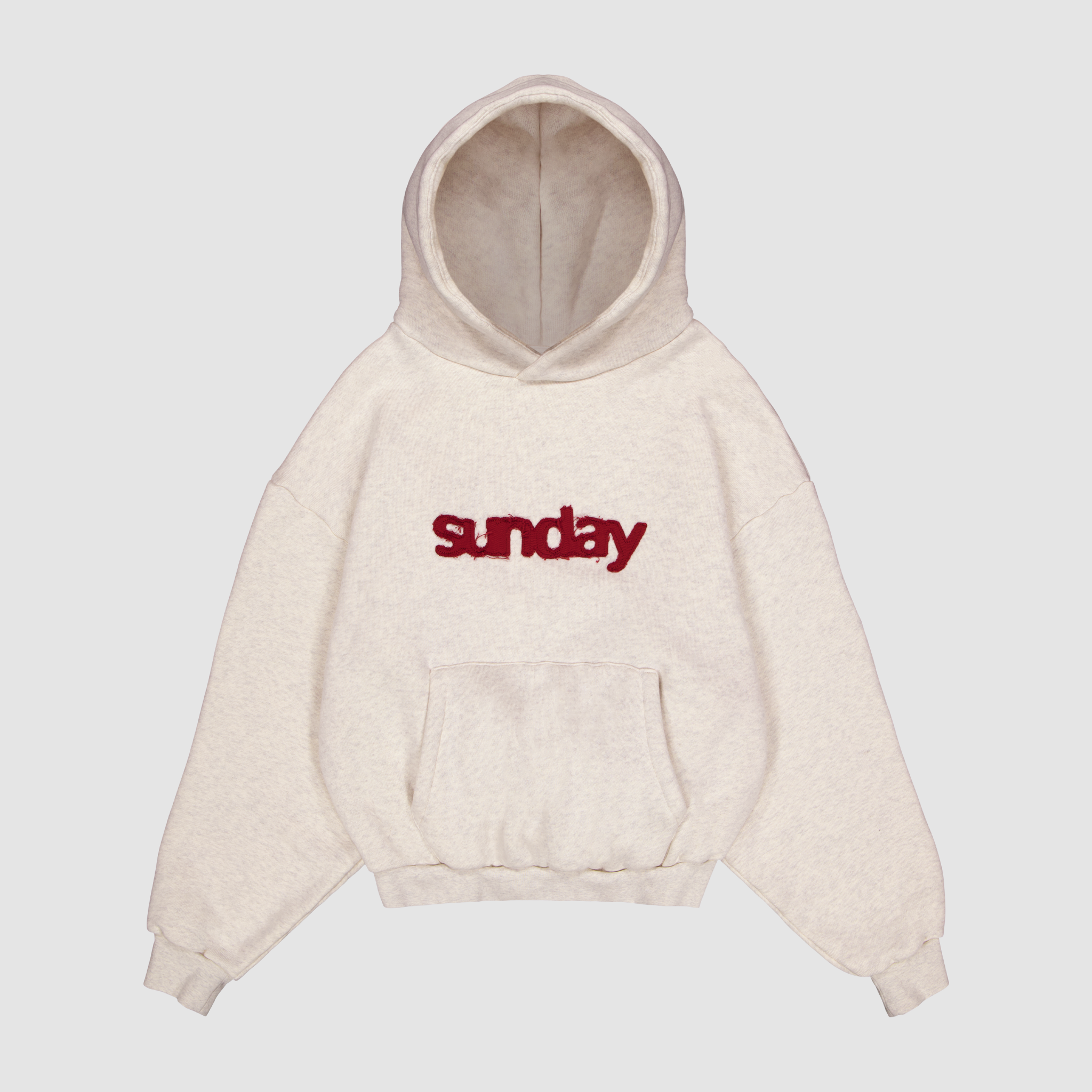 heavyweight appliqué hoodie - oatmeal