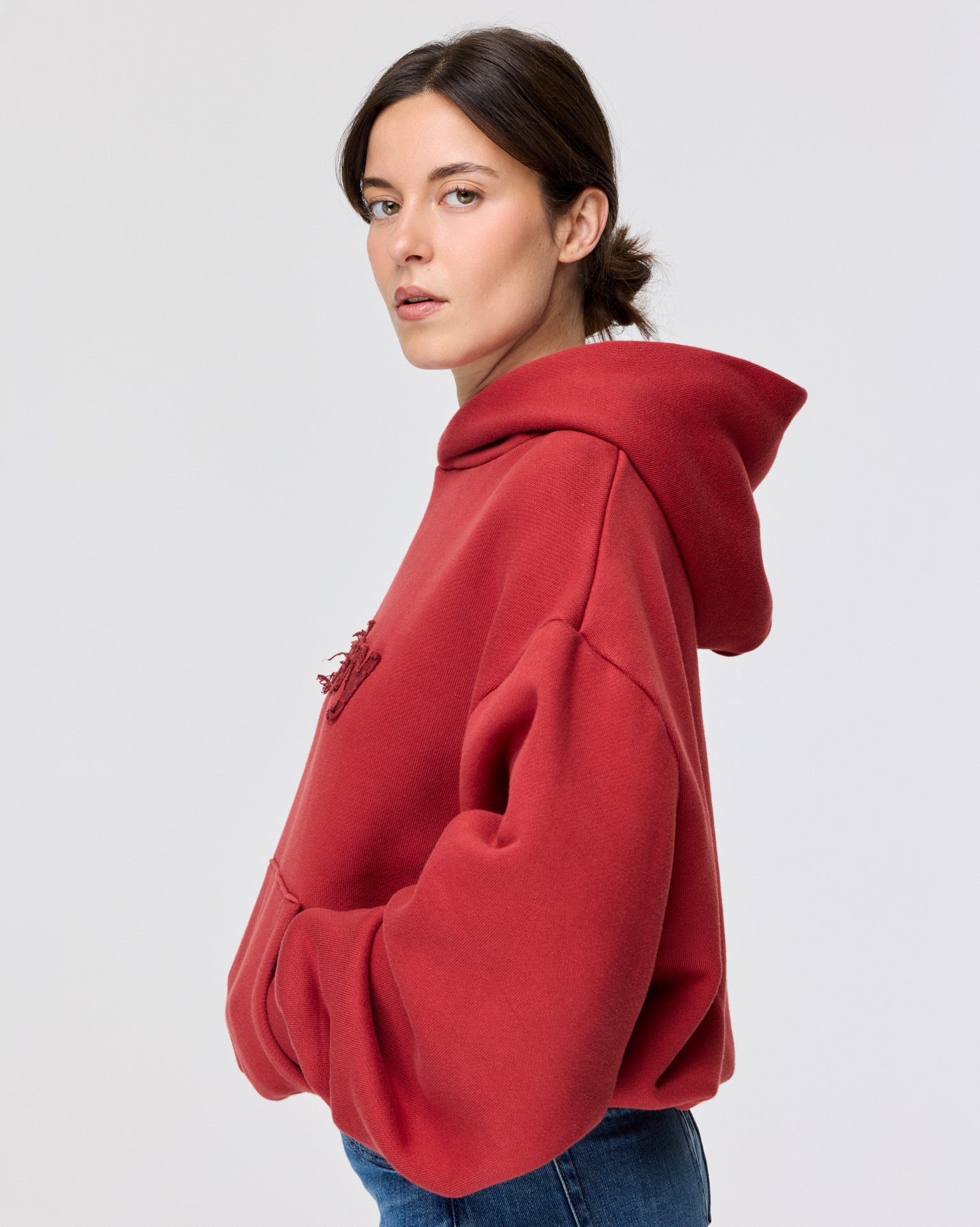 heavyweight appliqué hoodie