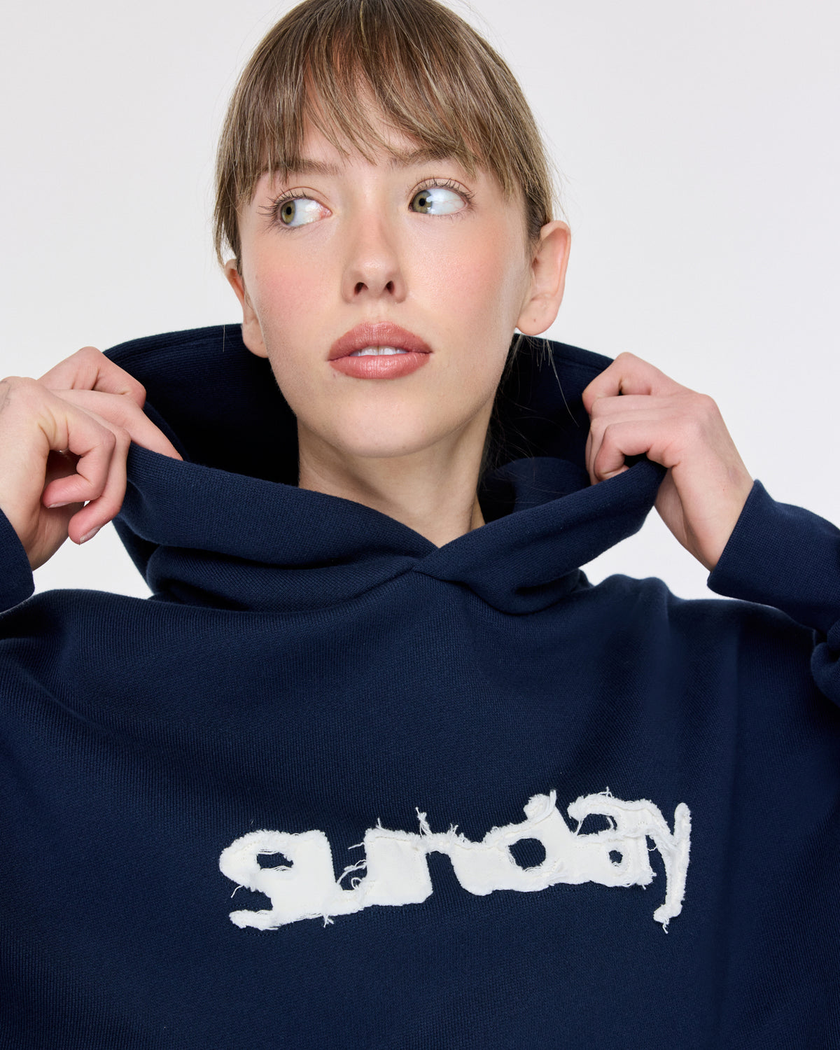 heavyweight appliqué hoodie