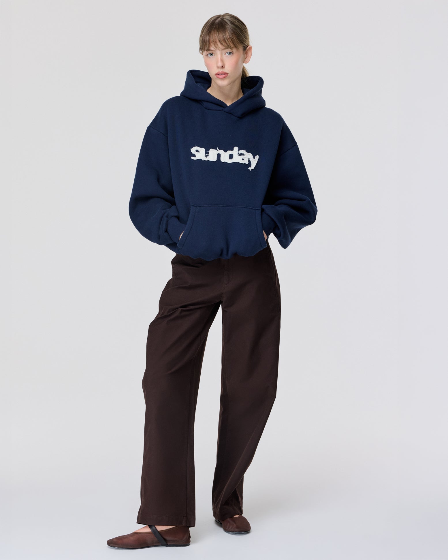 heavyweight appliqué hoodie