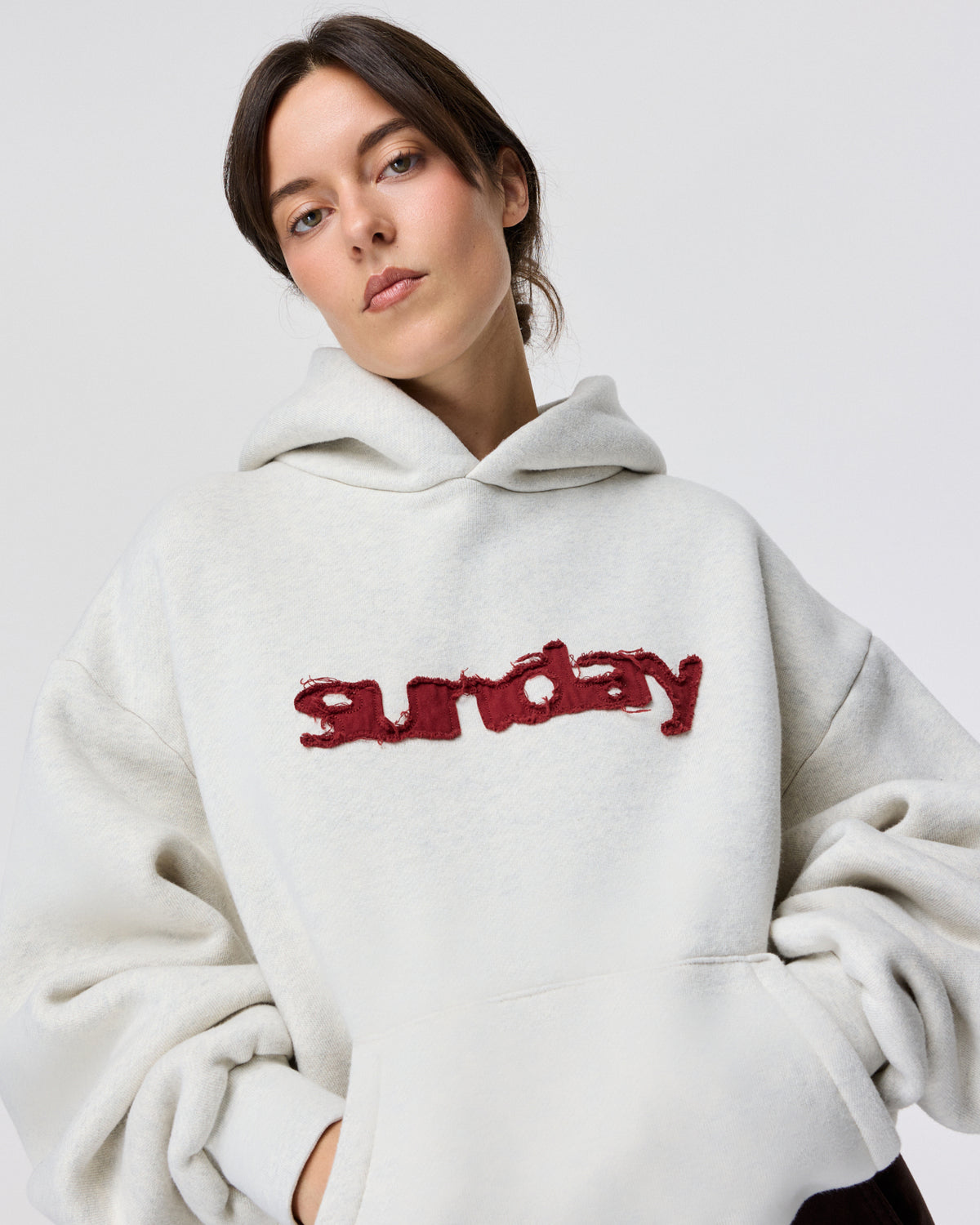 heavyweight appliqué hoodie
