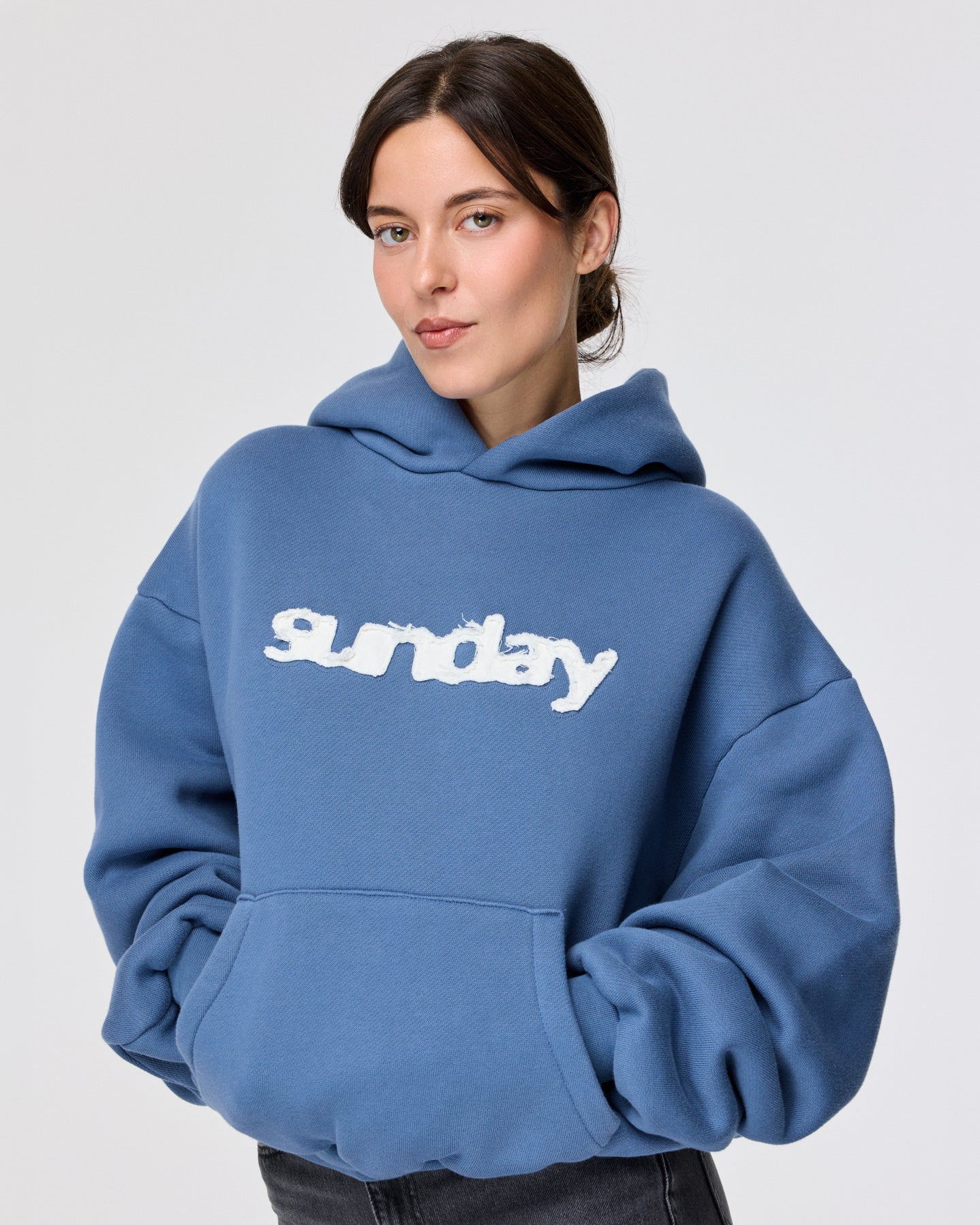 heavyweight appliqué hoodie