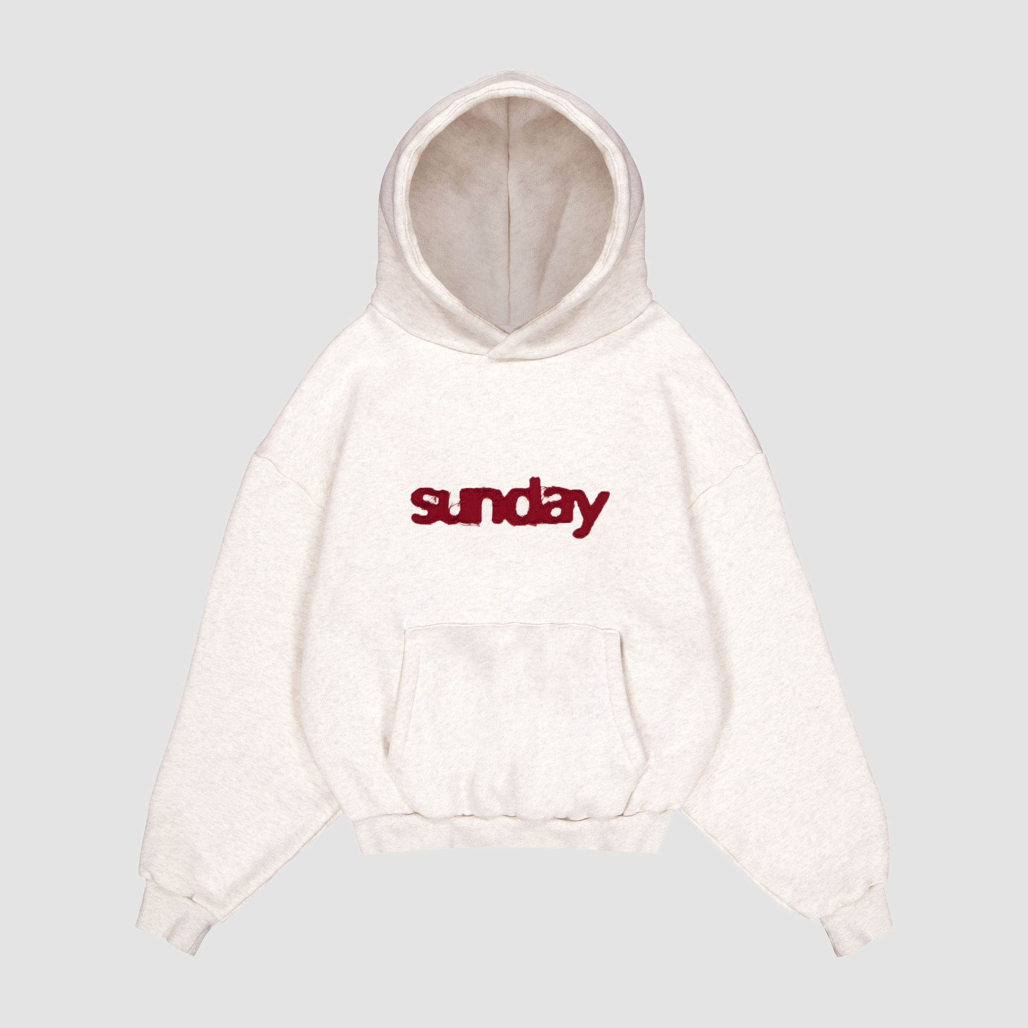 heavyweight appliqué hoodie - oatmeal