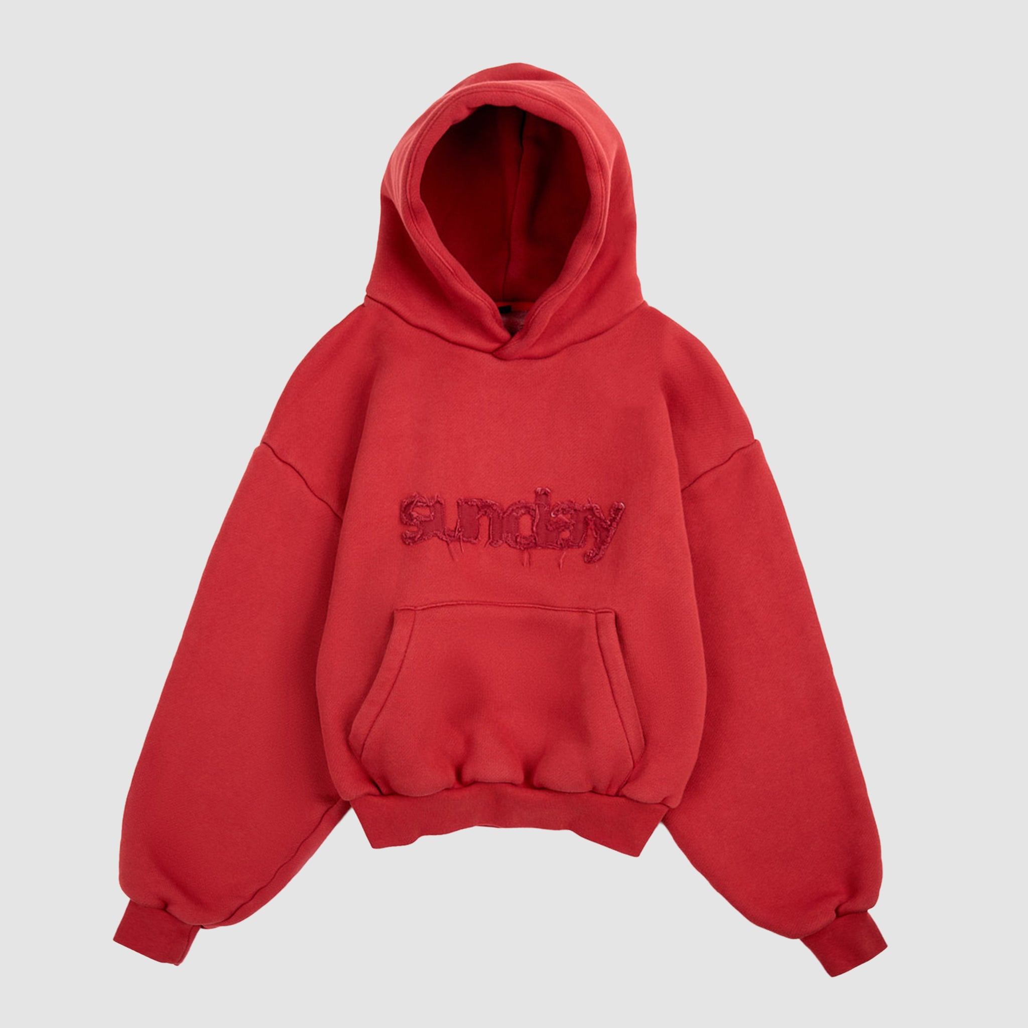 heavyweight appliqué hoodie - crimson