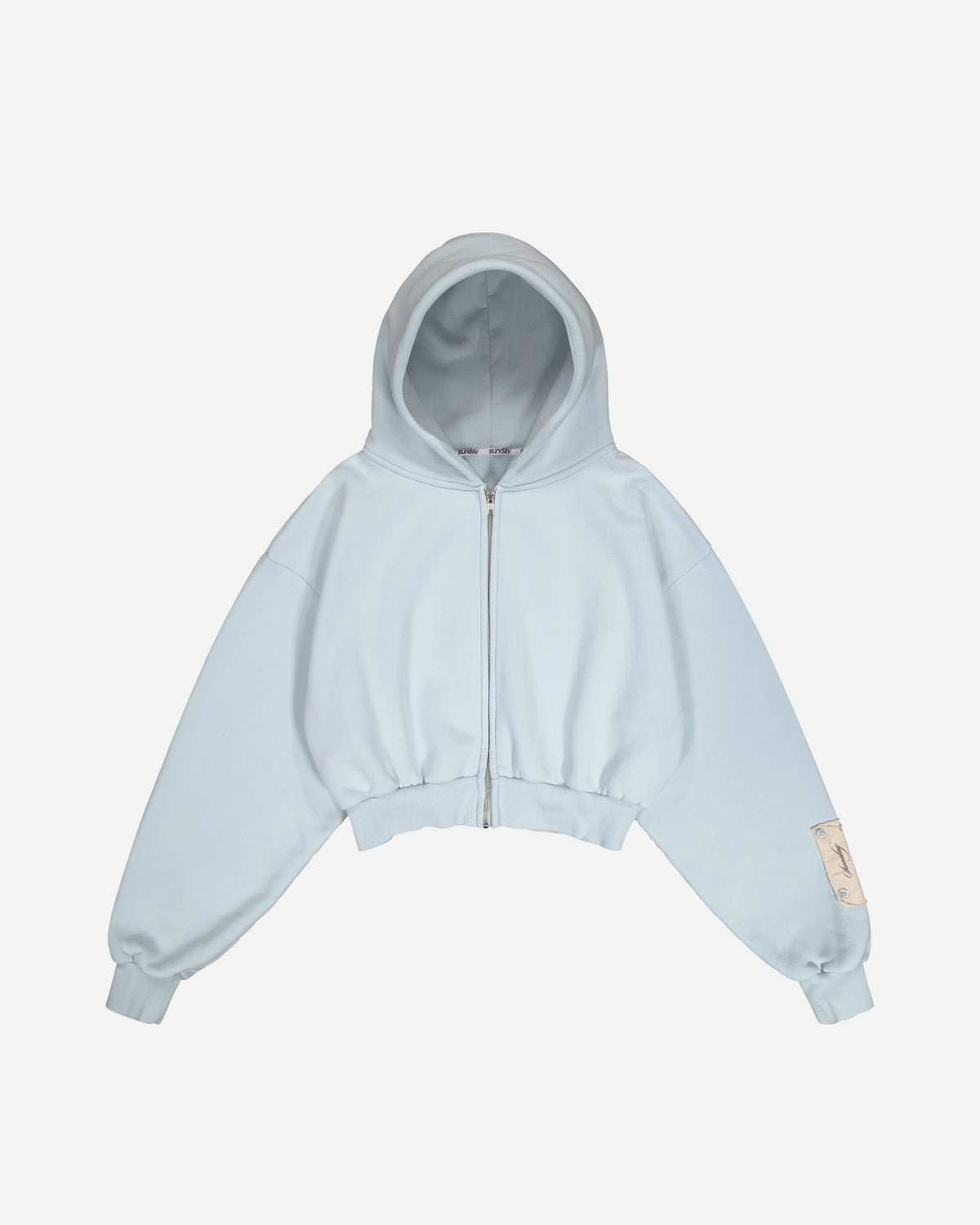 heavyweight crop patch zip-up