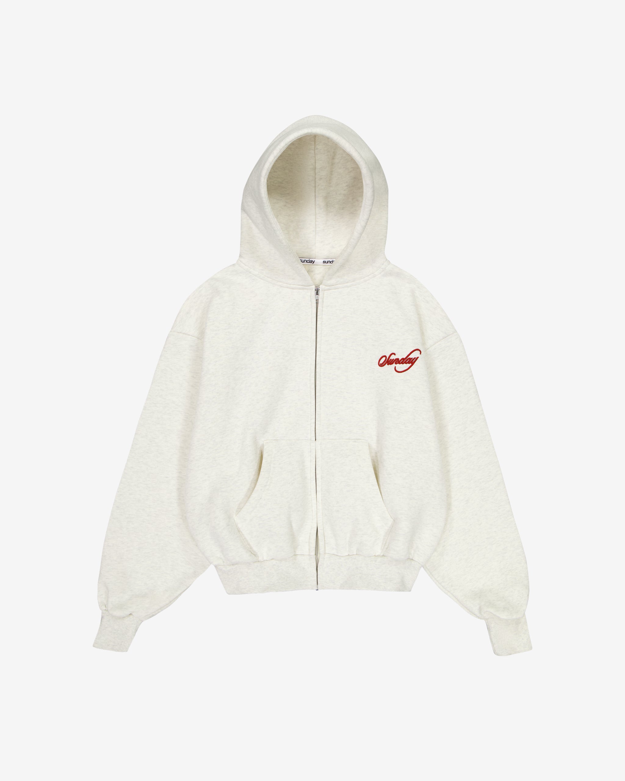 heavyweight cursive zip-up