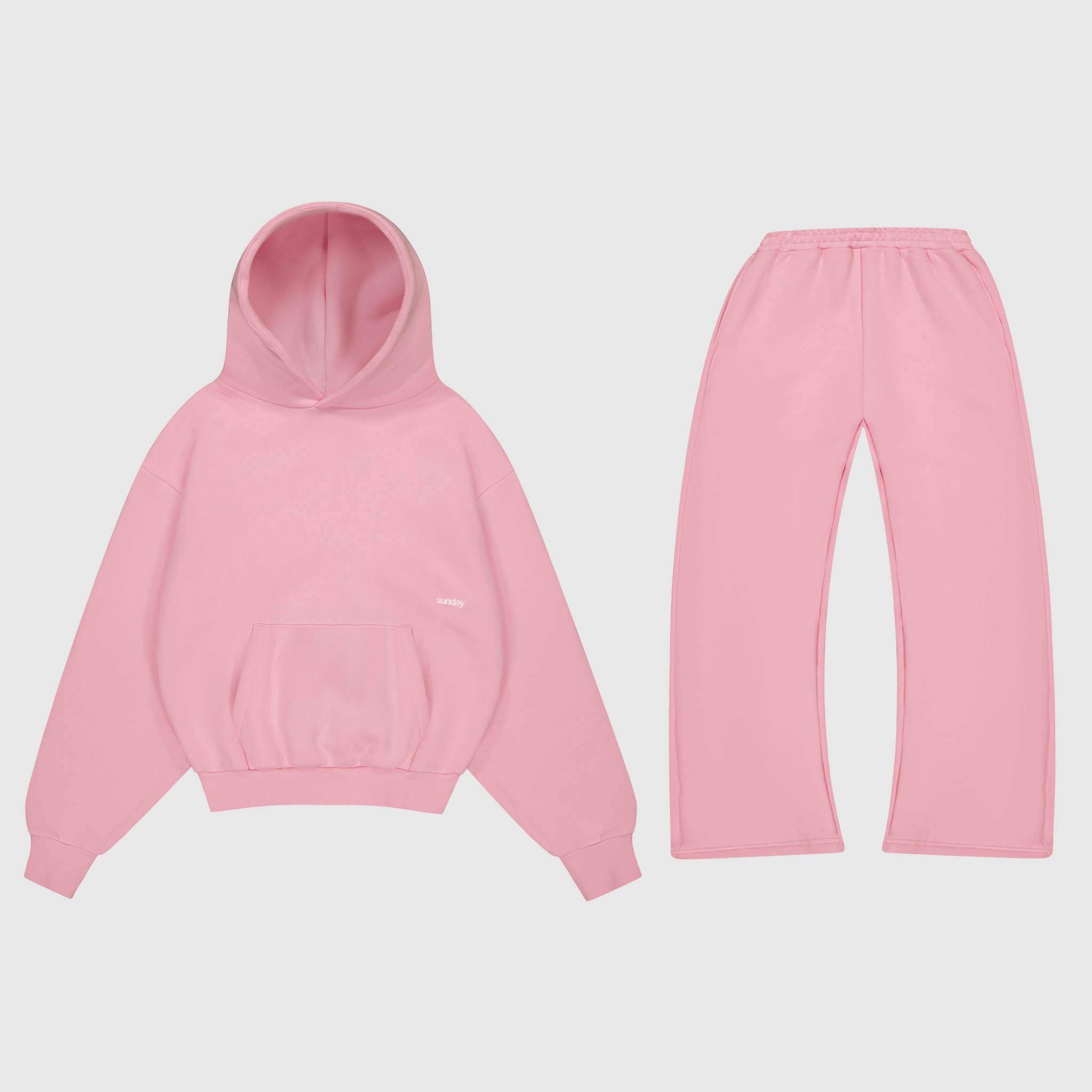 heavyweight script tracksuit set - powder pink