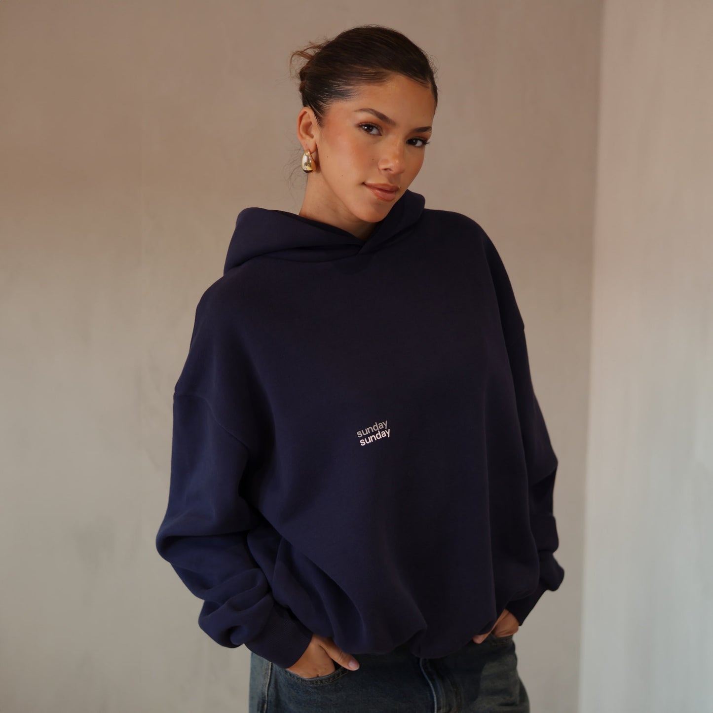 heavyweight hoodie ‎  navy