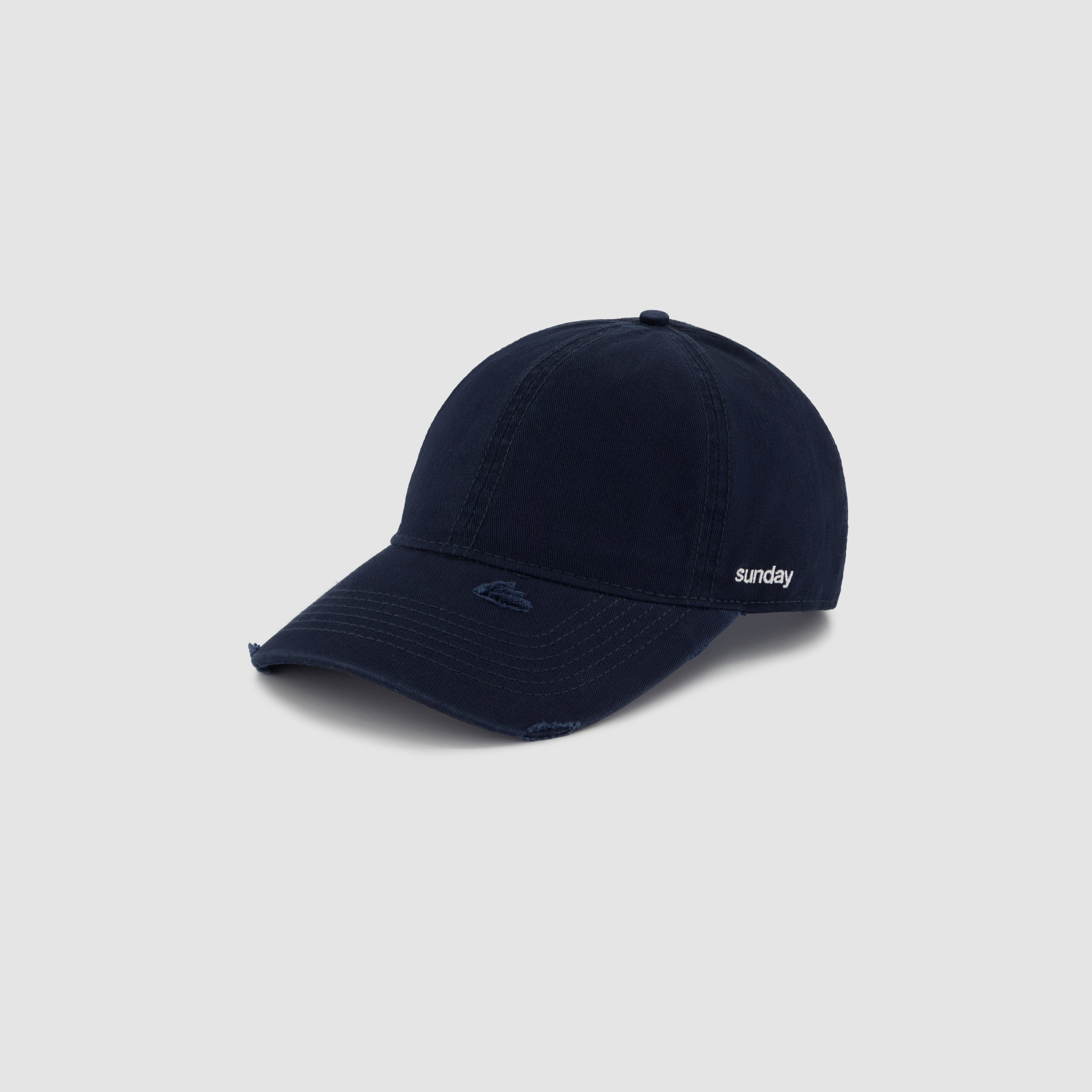 distressed script cap - navy