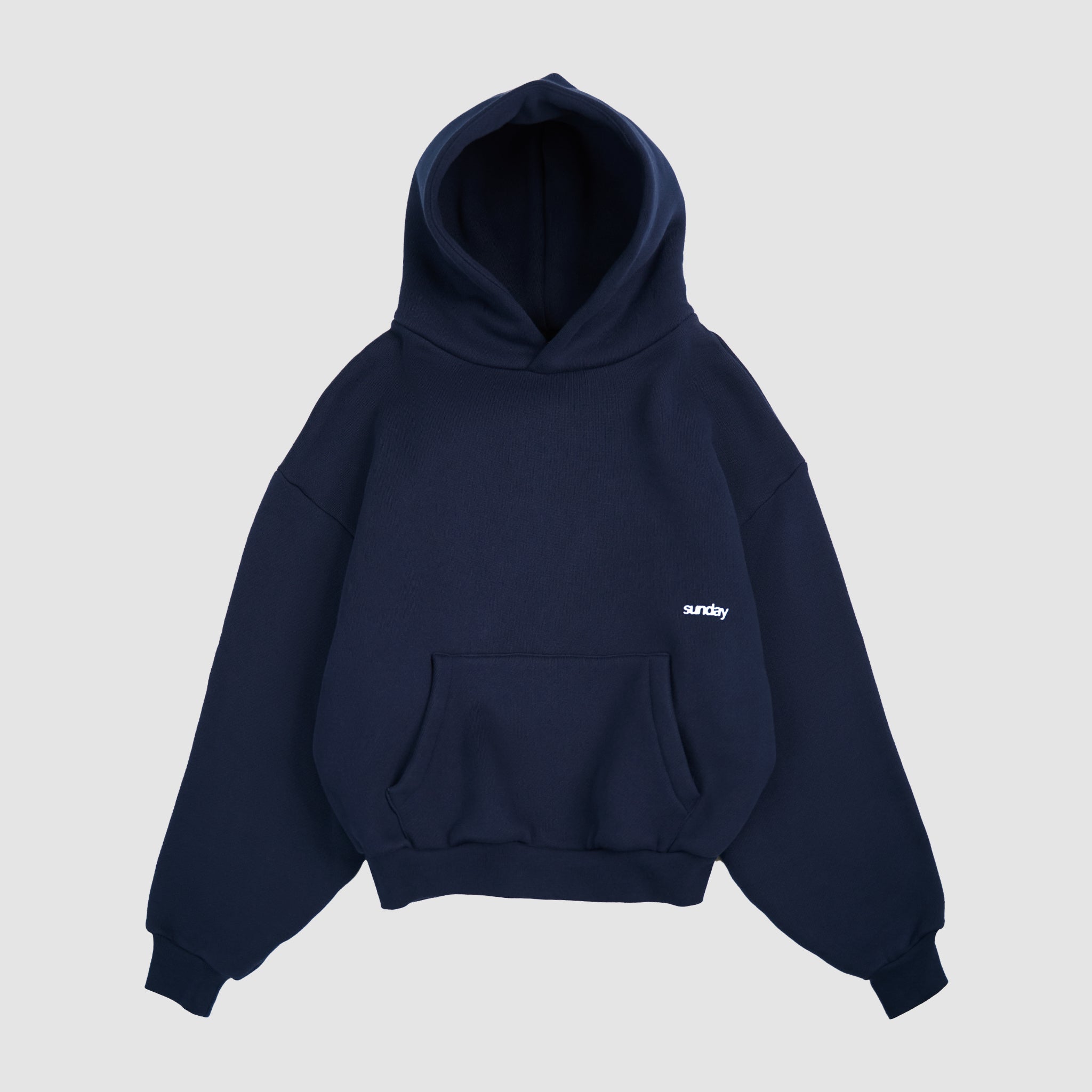 heavyweight script hoodie - navy