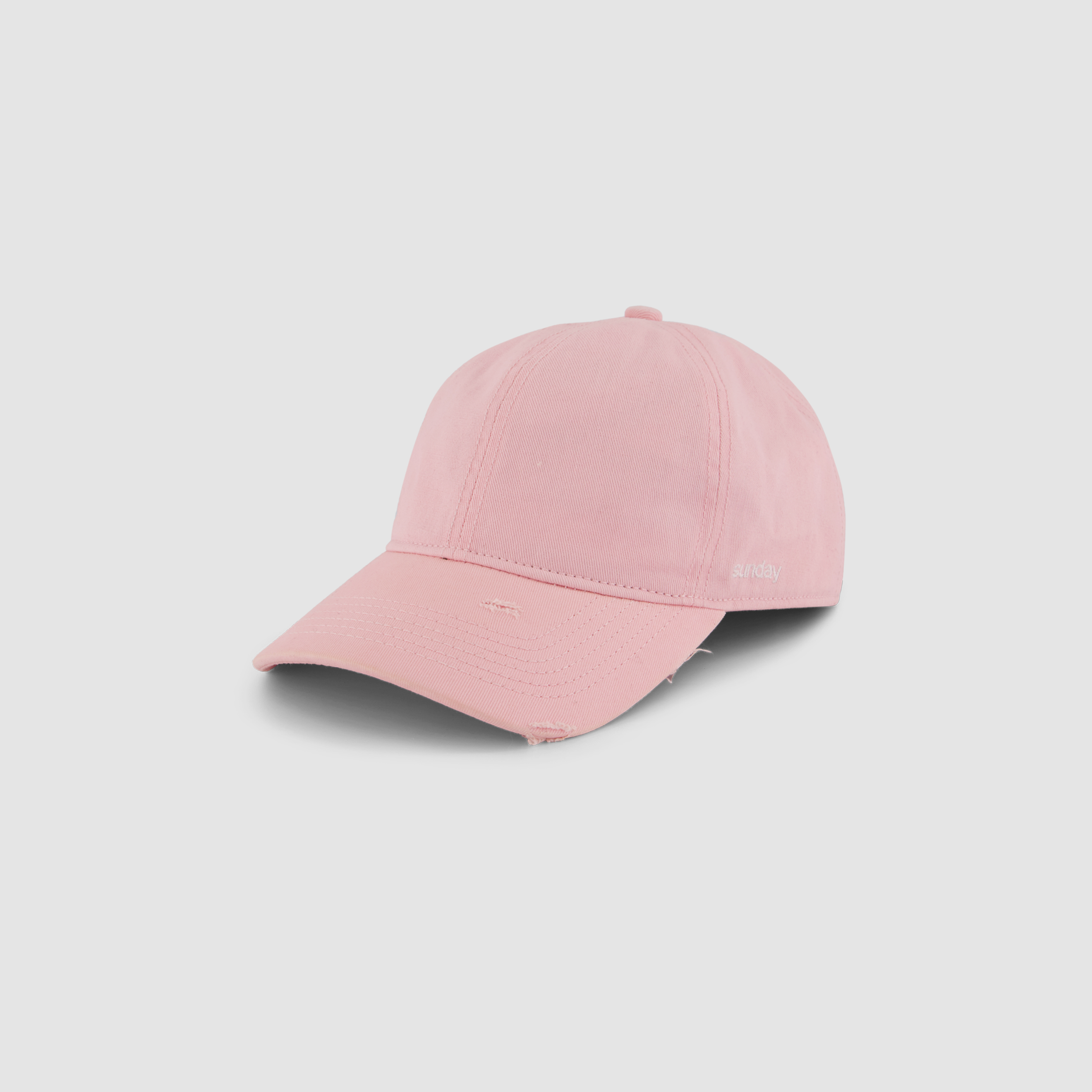 distressed script cap - powder pink