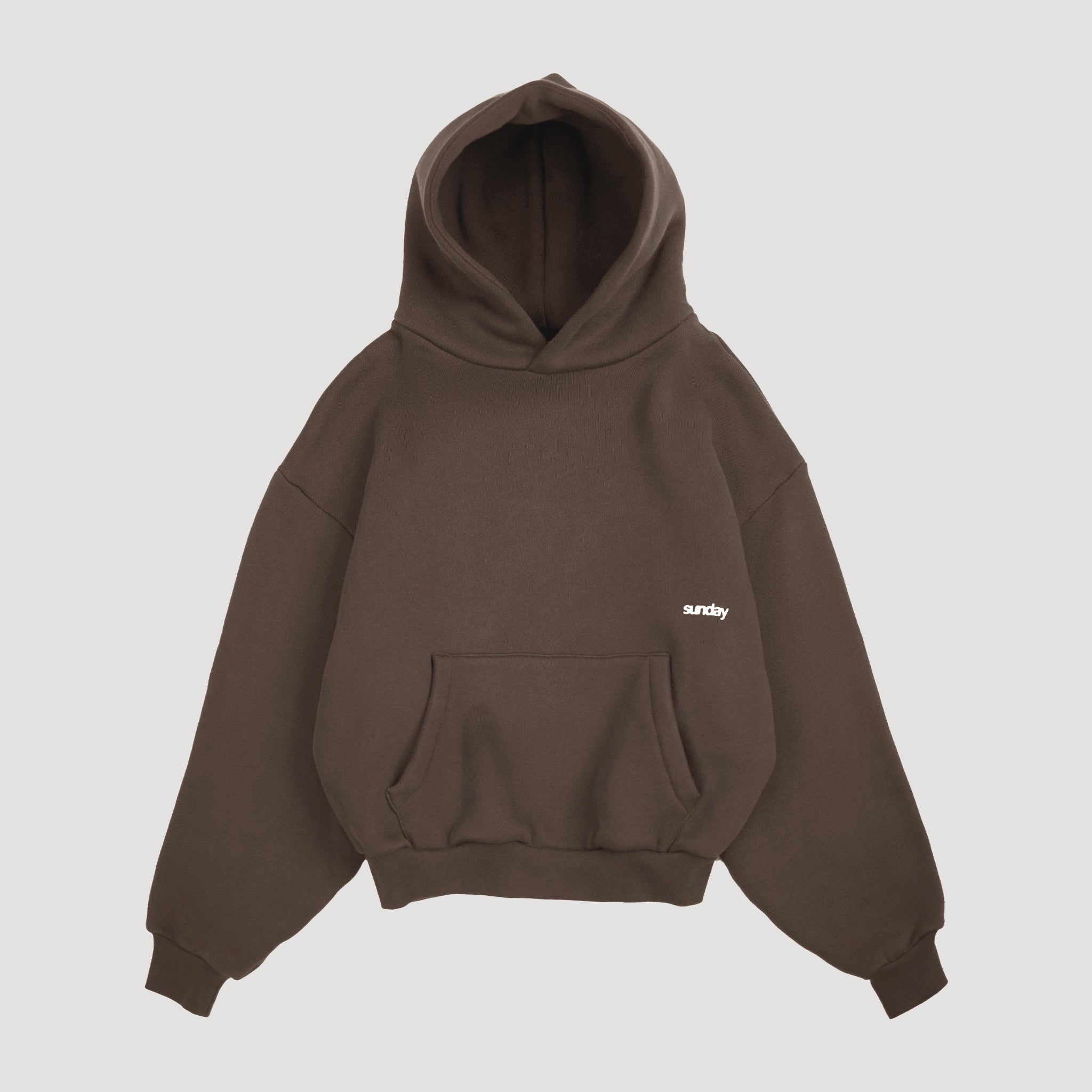 heavyweight script hoodie - mocha