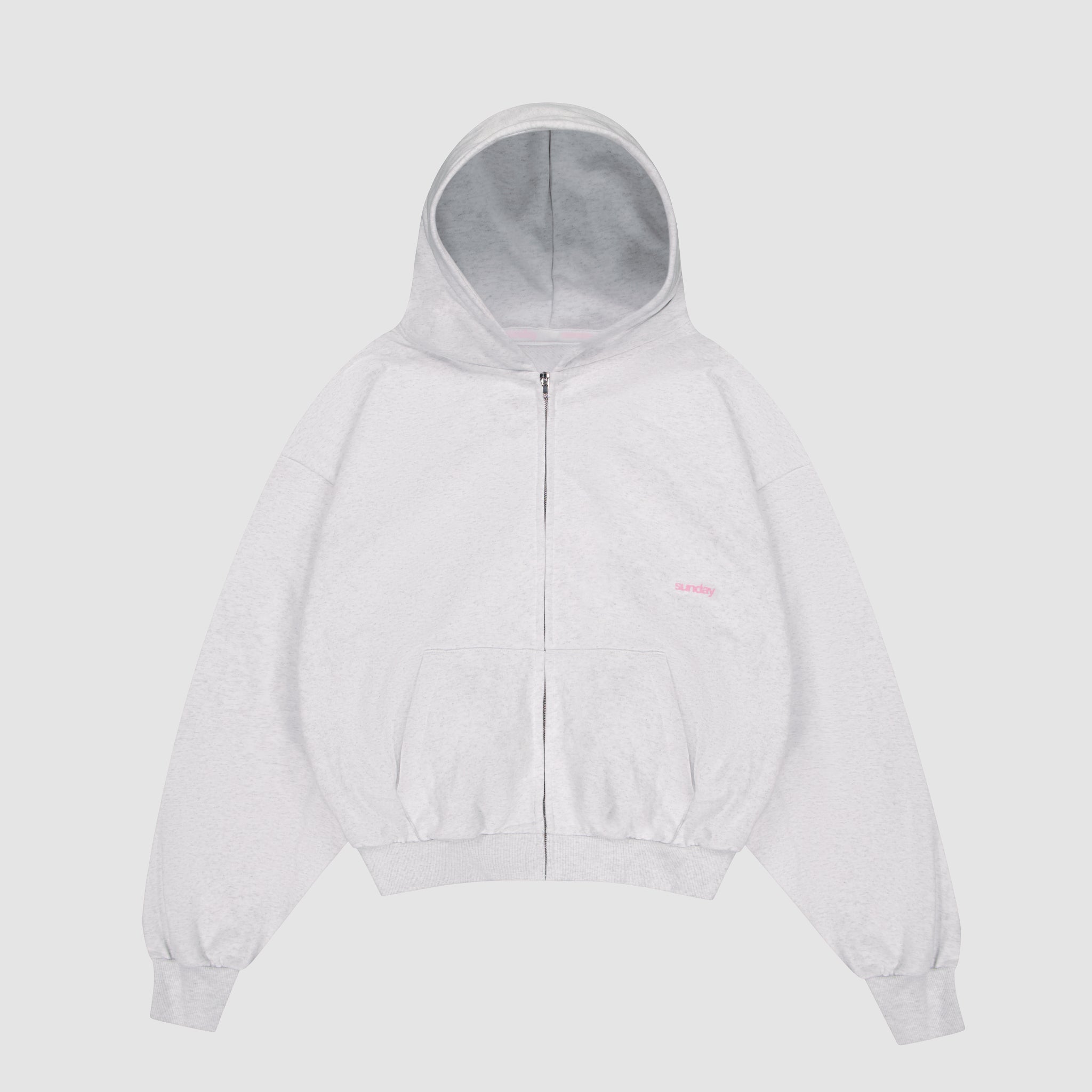 heavyweight script zip-up - grey