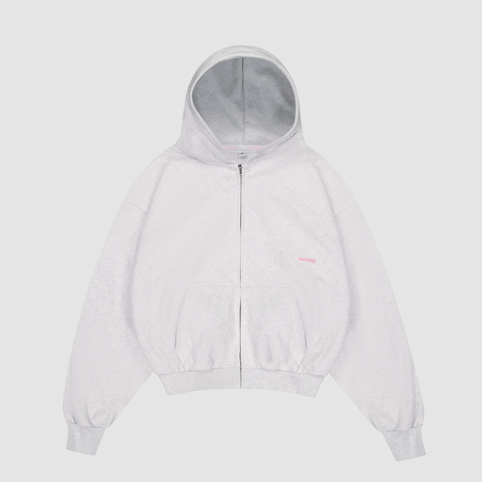 heavyweight script zip-up - grey