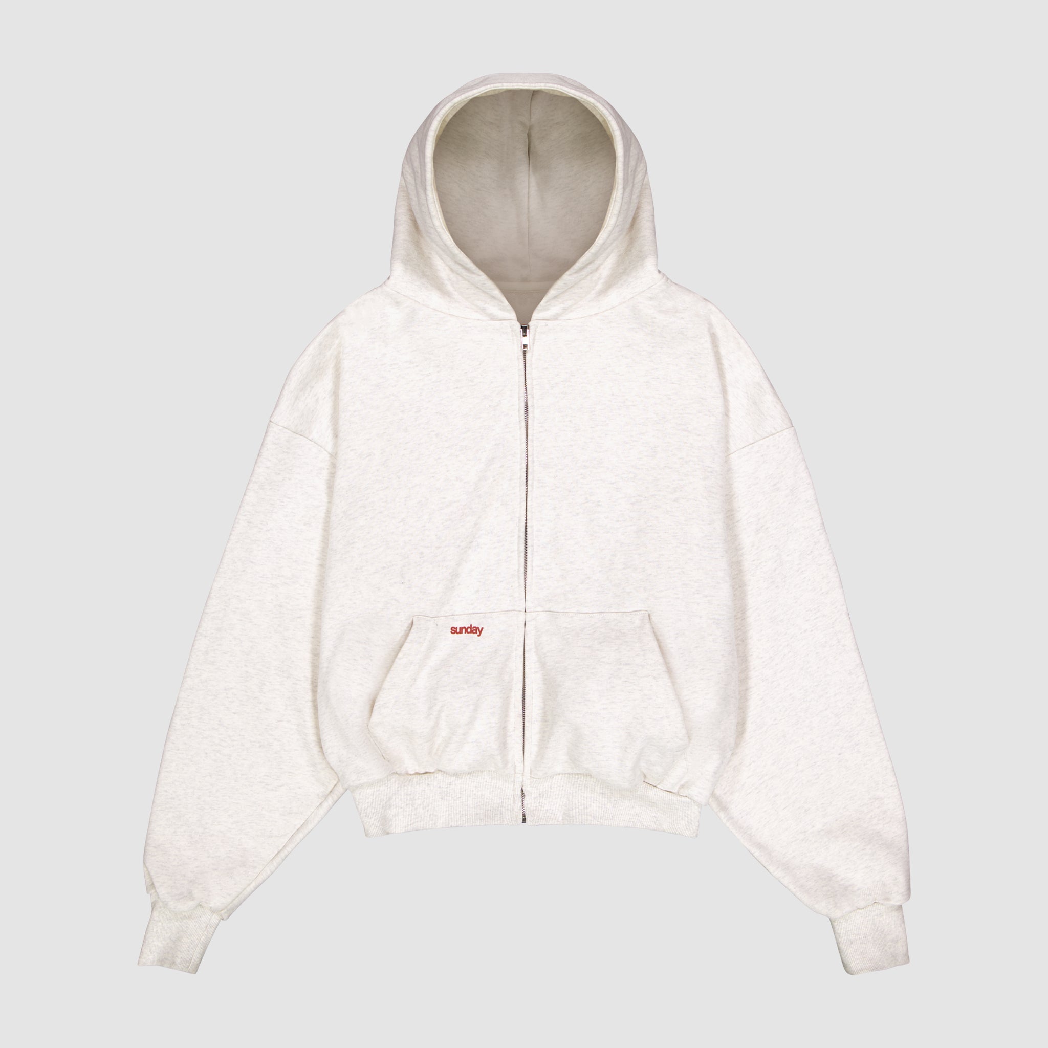 heavyweight simple zip-up - oatmeal