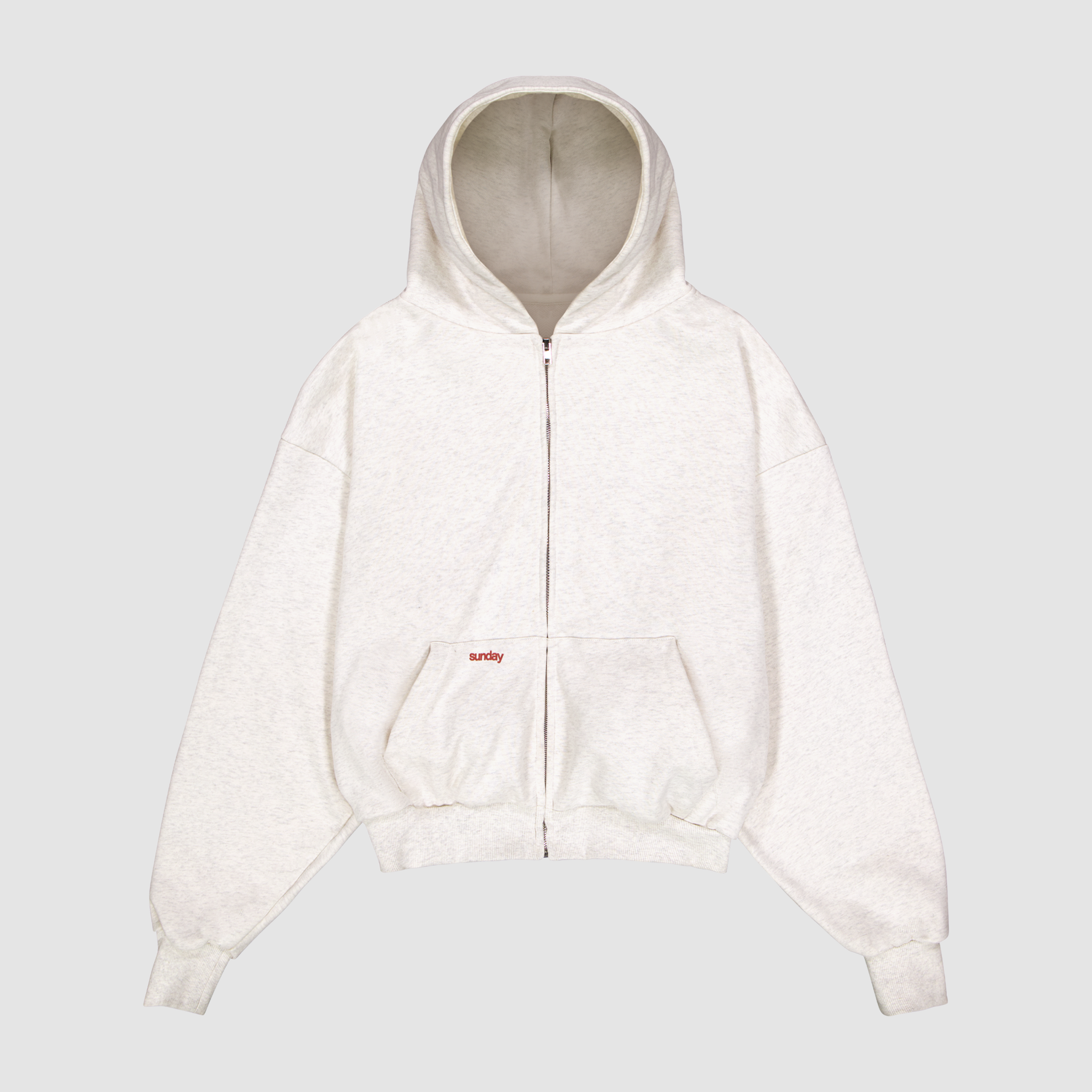 heavyweight simple zip-up - oatmeal