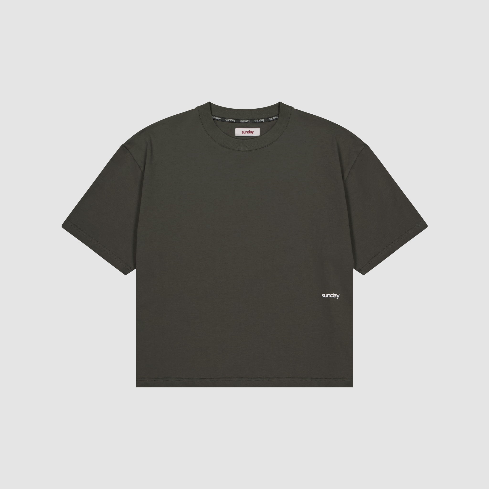 heavyweight script tee - charcoal