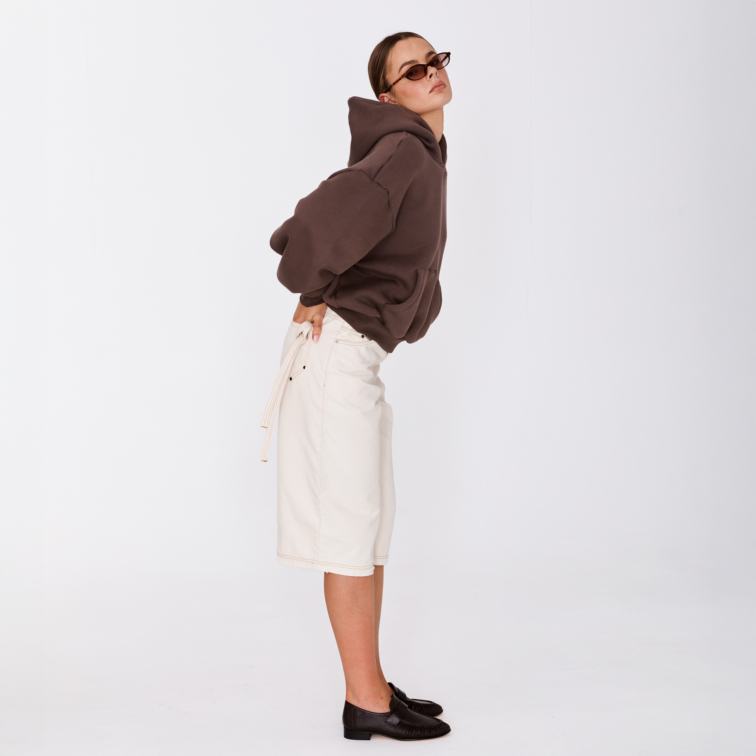 heavyweight script hoodie - mocha