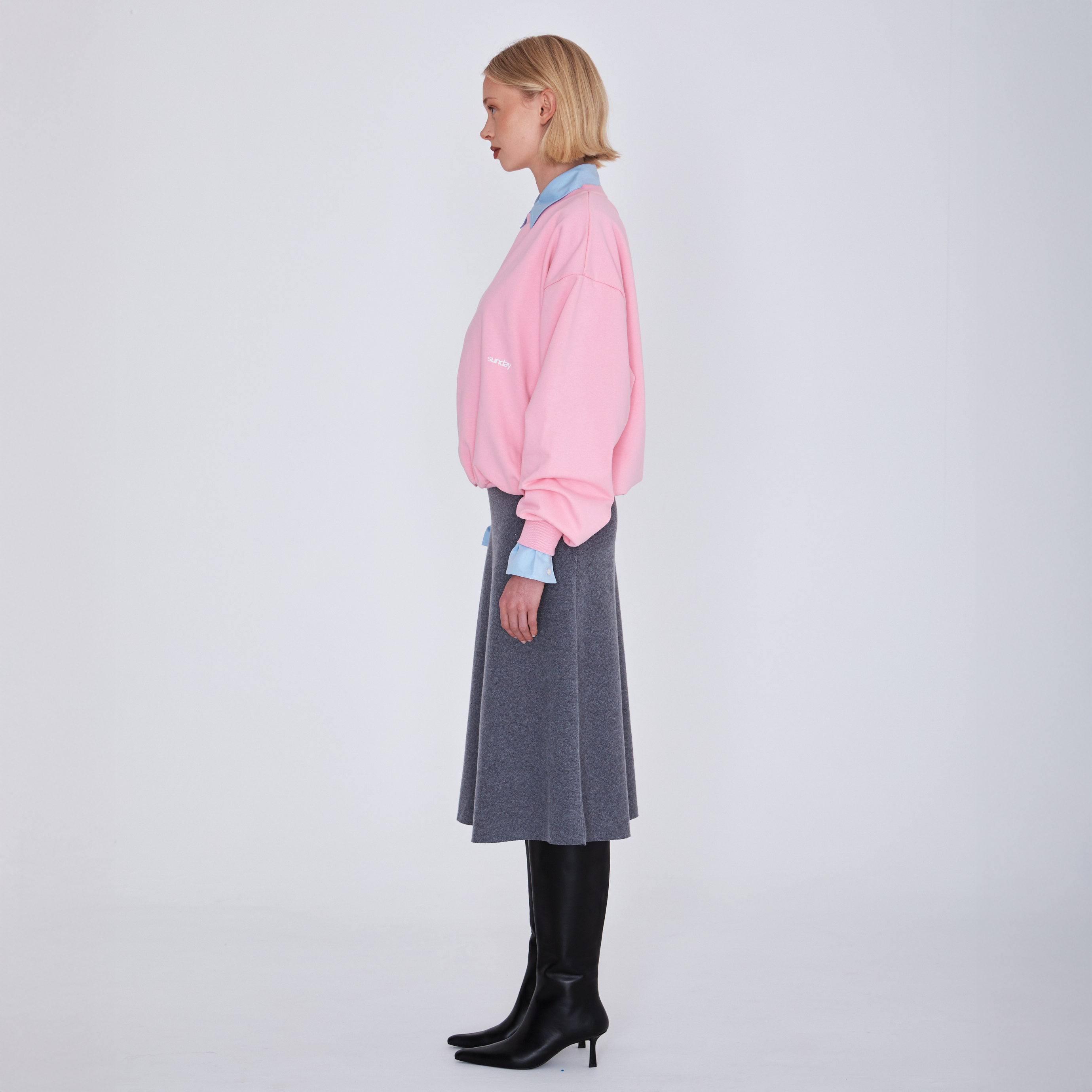 heavyweight script crewneck - powder pink