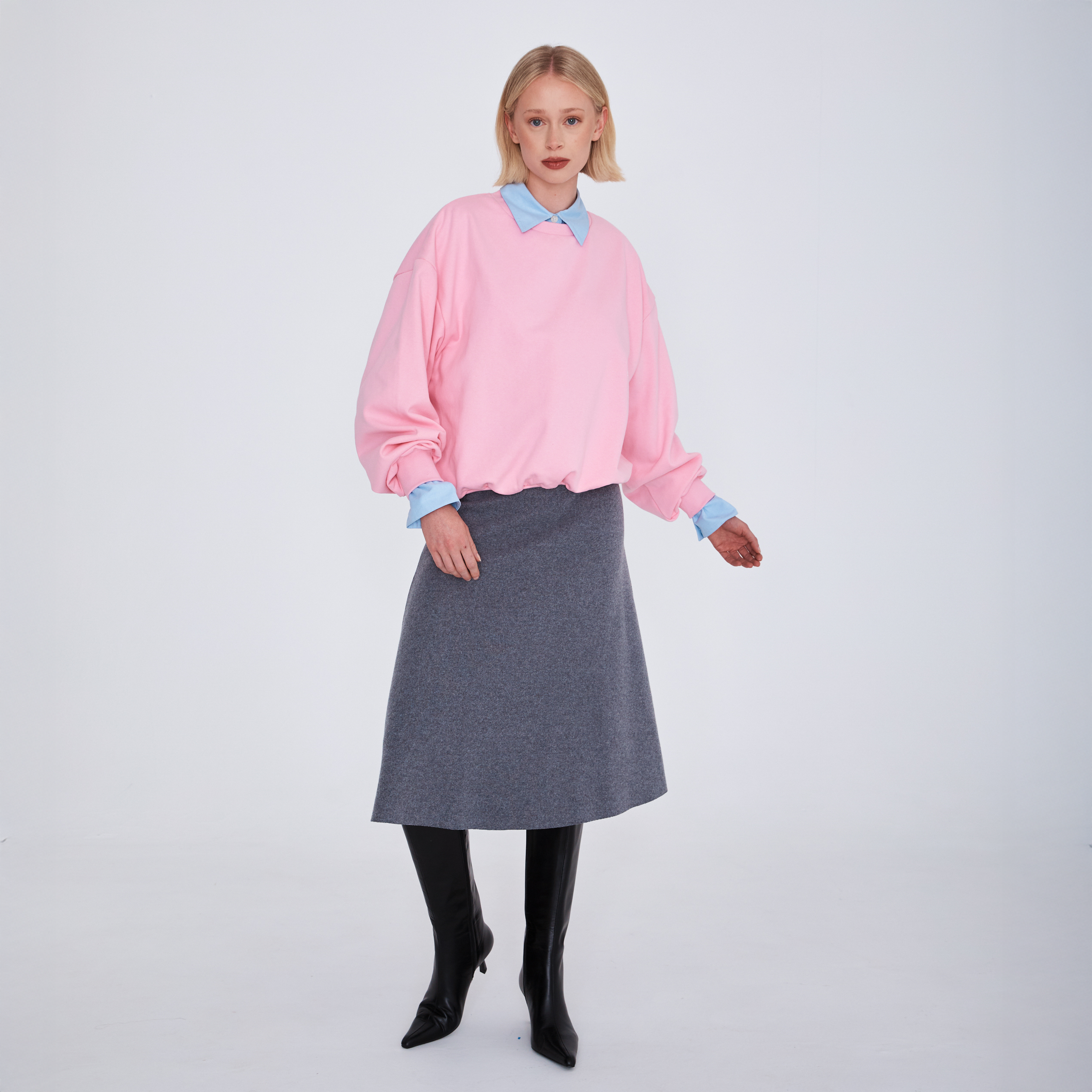 heavyweight script crewneck - powder pink