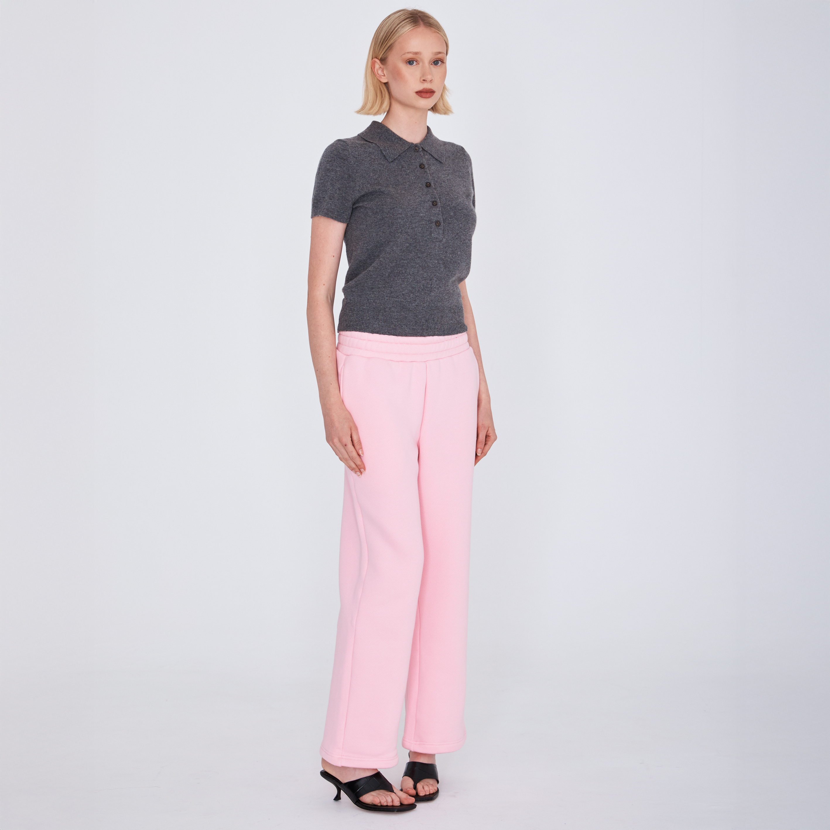 heavyweight straight leg tracks - powder pink