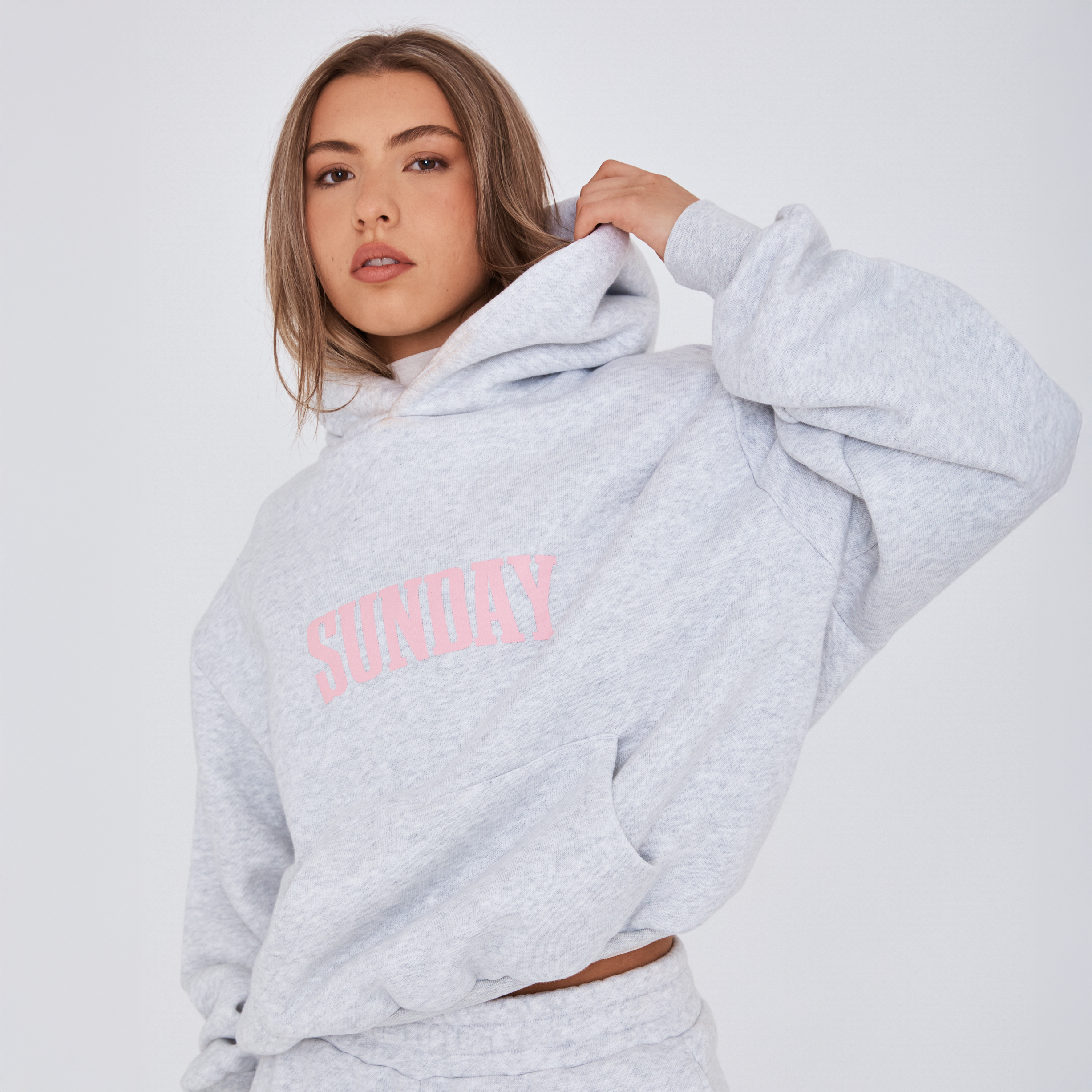 heavyweight headline hoodie - grey