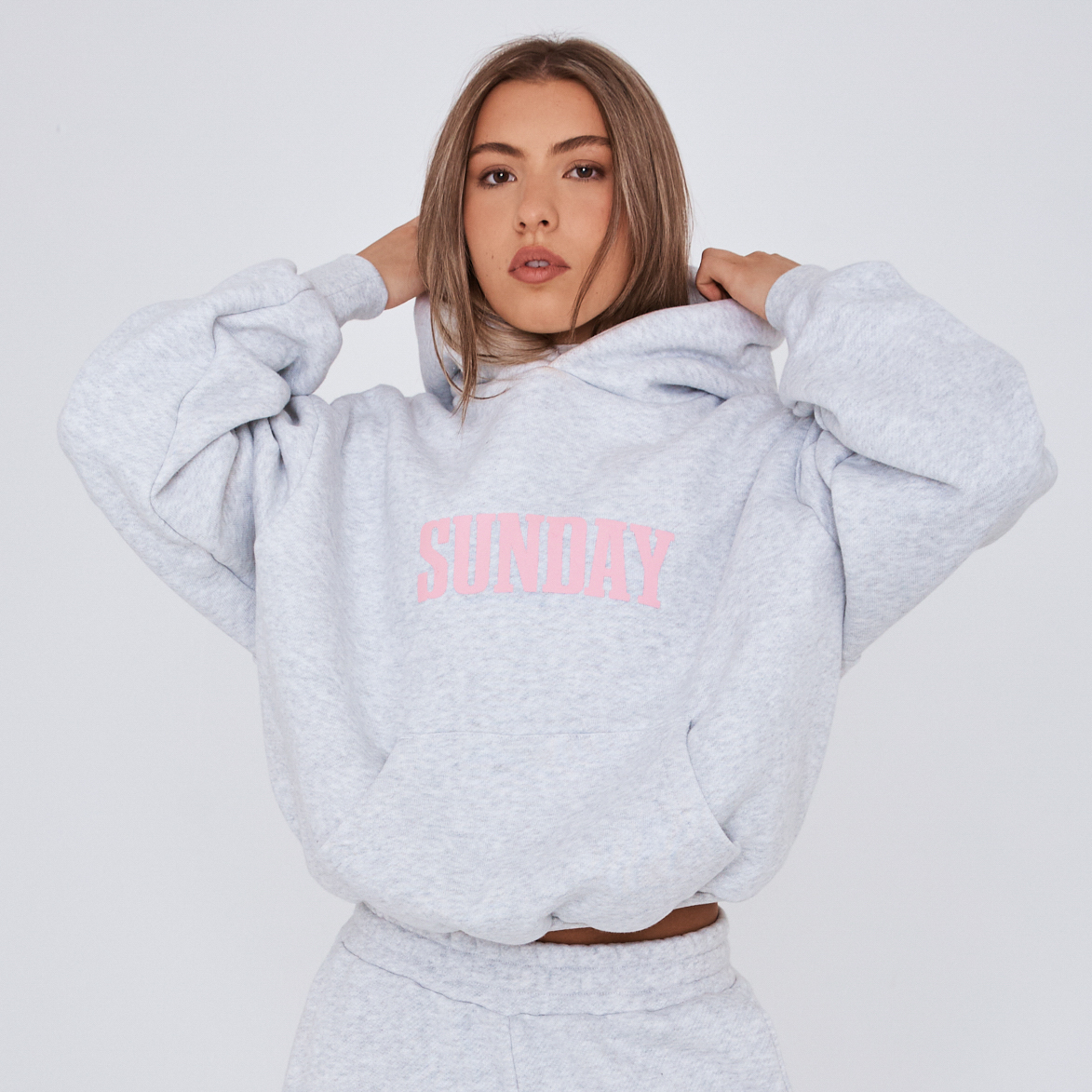 heavyweight headline hoodie - grey