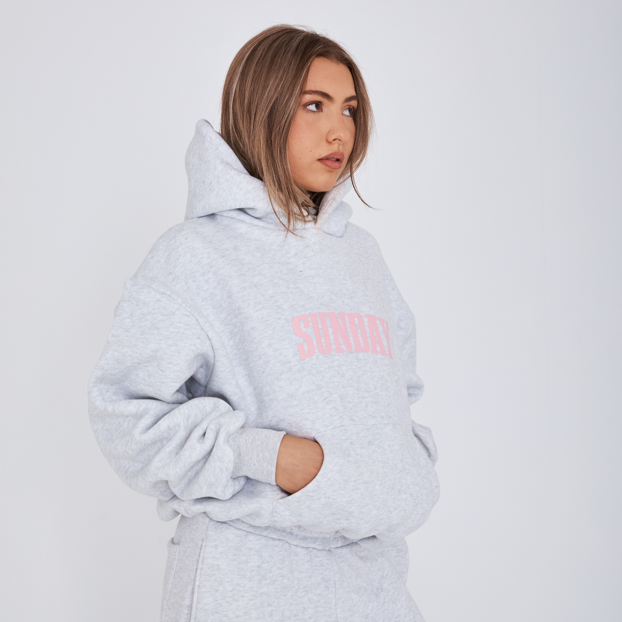 heavyweight headline hoodie - grey