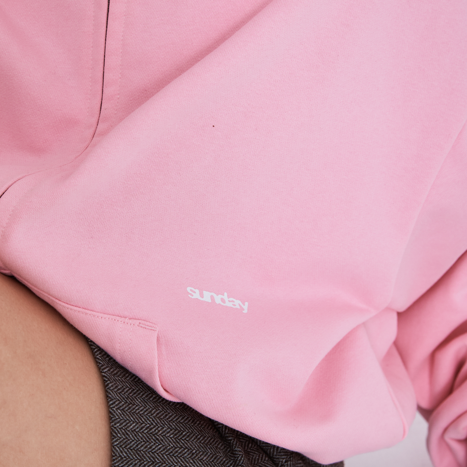 heavyweight script zip-up - powder pink