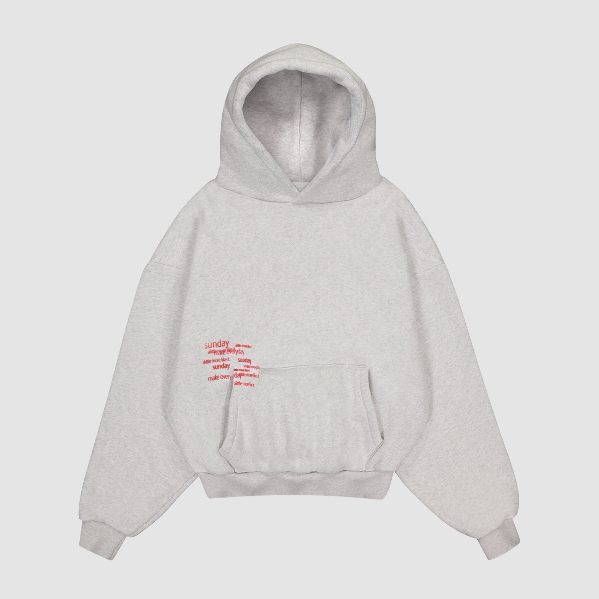 heavyweight typewriter hoodie - grey