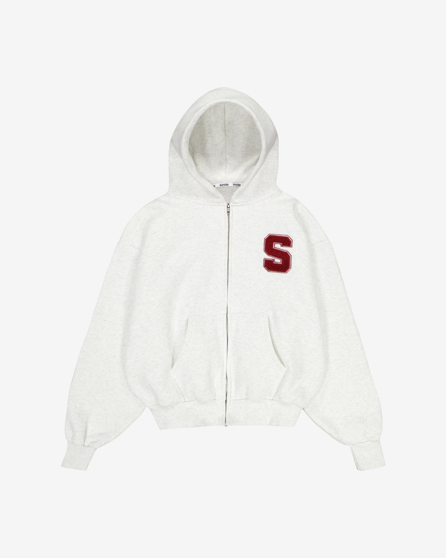 heavyweight varsity zip-up