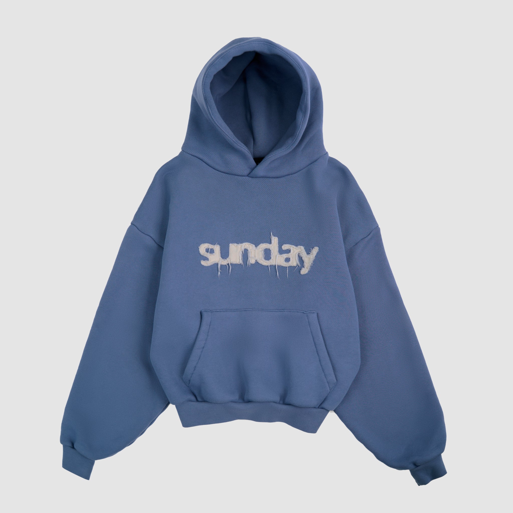 heavyweight appliqué hoodie - vintage blue